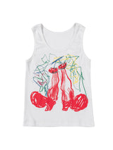 Vintage Ribbed Cherry Boot Print Vest