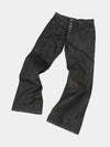 Flared Asymmetrical Raw Selvedge Jeans