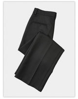 Wrinkle-Resistant Wool Straight Leg Slit Pants
