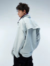 Couple's Loose Color-block Three-layer Collar Coat