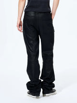 Men's Metallic Zip Waxed Straight Jeans