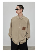 Relaxed Fit Leather Patch Pocket Shirt