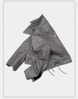 Vintage Stand Collar Biker Jacket