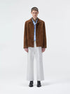 Cupro Lined Suede Leather Lapel Jacket