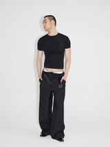 Wrinkle-resistant Wool-like Asymmetrical Cargo Dress Pants