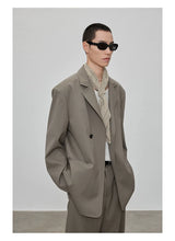 Casual Notched Lapel Wool Blend Blazer