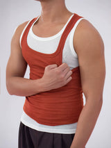 Black Red Faux Two-piece Men's Vest