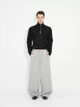 Double Zipper Thick Wool Knitted Jacket