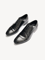 Pointed Toe Pleated Leather Derby Shoes