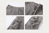 Reflective Liquid Nylon Cargo Parachute Pants