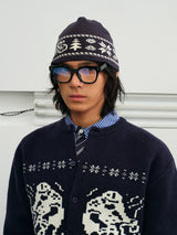 Fair Isle Color Block Knit Beanie