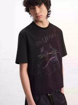 Baguette Print Textured Short-sleeve Tee