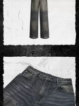 Muddy Distressed Ripped Baggy Jeans