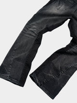 Stretchy Patchwork Crinkled Washed Flare Jeans