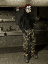 Waxed Camo Flared Jeans