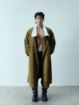 Furry Collar Pajama Style Long Coat