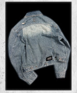 Loose Vintage Blue Distressed Denim Jacket