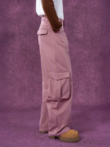 Men's Pink Beige Multi-pocket Cargo Pants