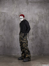 Waxed Camo Flared Jeans