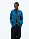 Merino Wool Cashmere Zip Crew Cardigan