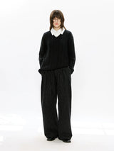 Men's Mock Shirt Collar Cable Sweater