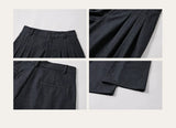 Brushed Velvet Pleated Loose Straight Pants