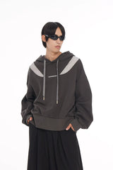 Irregular Patchwork Liquid Metal Loose Hoodie