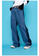 Men's Colorblock Wide Leg Jeans