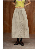 Unisex Elastic Waist Drawstring A-line Skirts