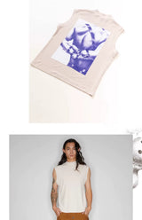 Stretchy Sleeveless Vintage Punk Print Top