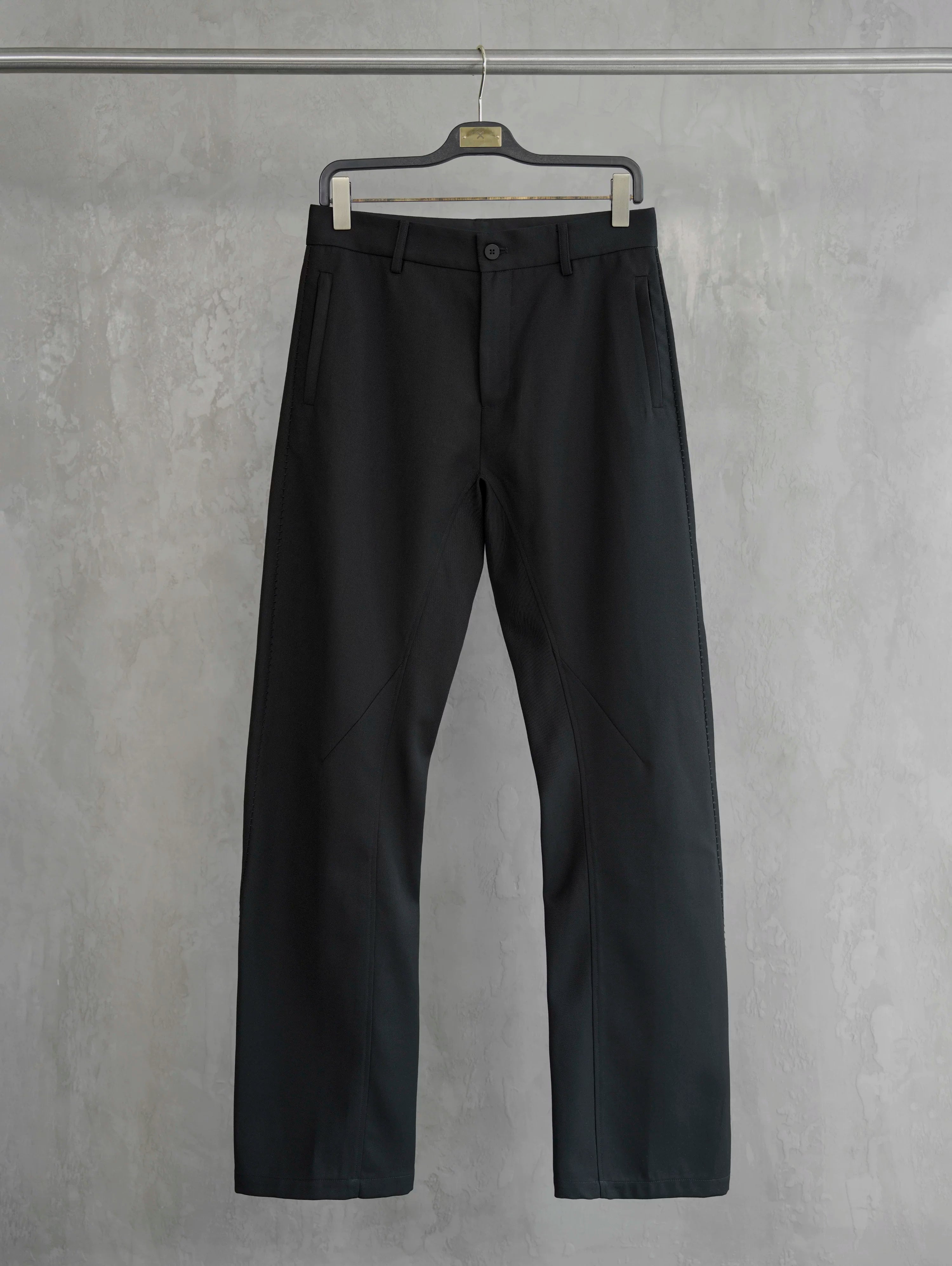 Matte Black Wrinkle-Resistant Dress Pants