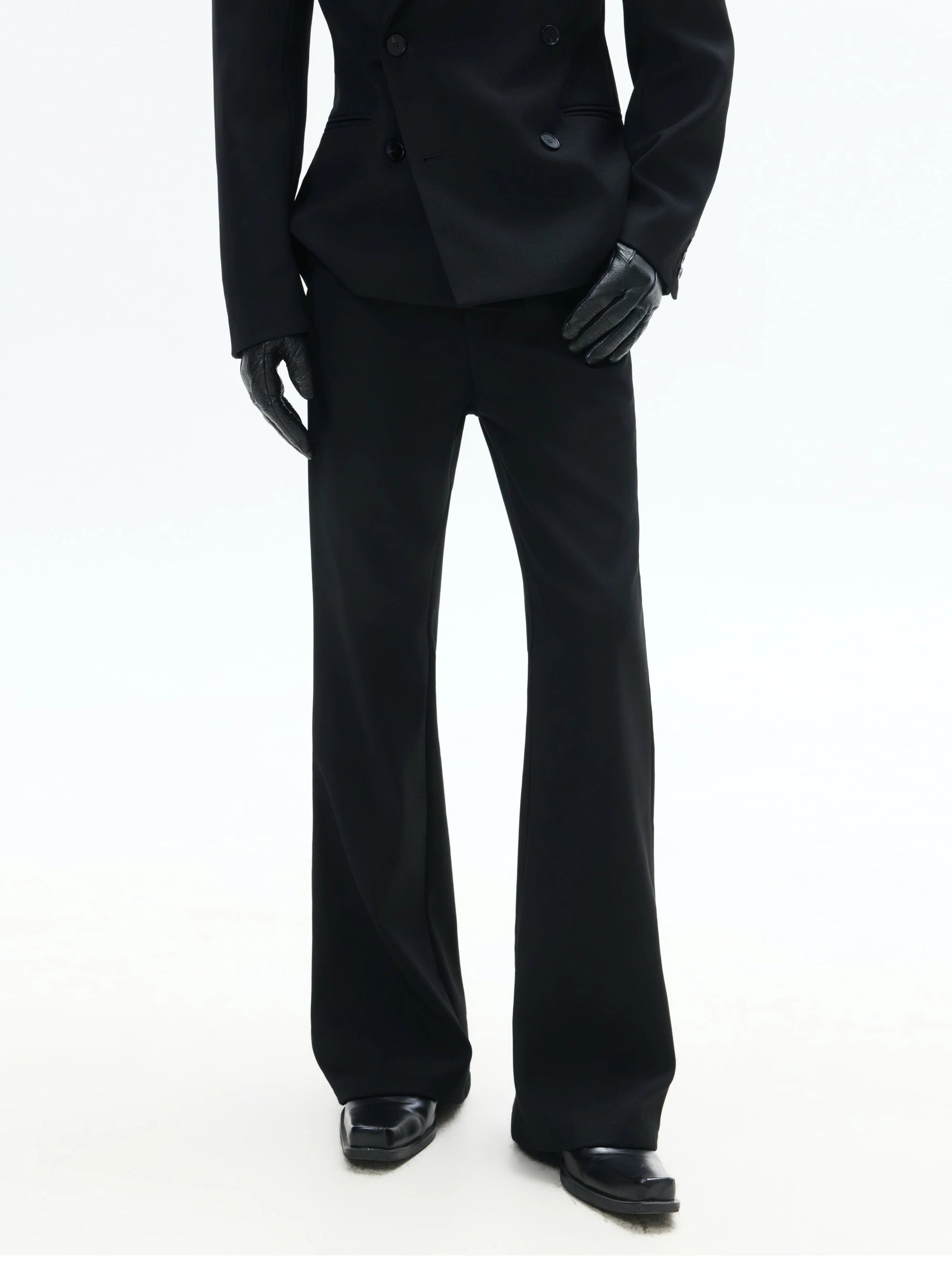 Black Straight Leg Casual Pants
