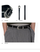 Carved Leather Belt With Silver Buckle