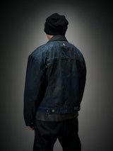 Distressed Ice Blue Ombre Denim Jacket