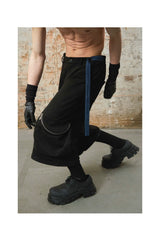 Detachable Suede Denim Patchwork Cargo Pants