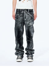 Men's Heavy Silver Straight Leg Jeans