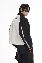 Men's Loose Short Patchwork Zip Jacket