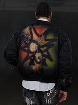 Graffiti Embroidered Printed MA1 Bomber Jacket
