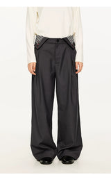 Pleated Houndstooth Dress Pants