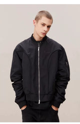 Men's Deconstructed Pleated MA1 Bomber Jacket