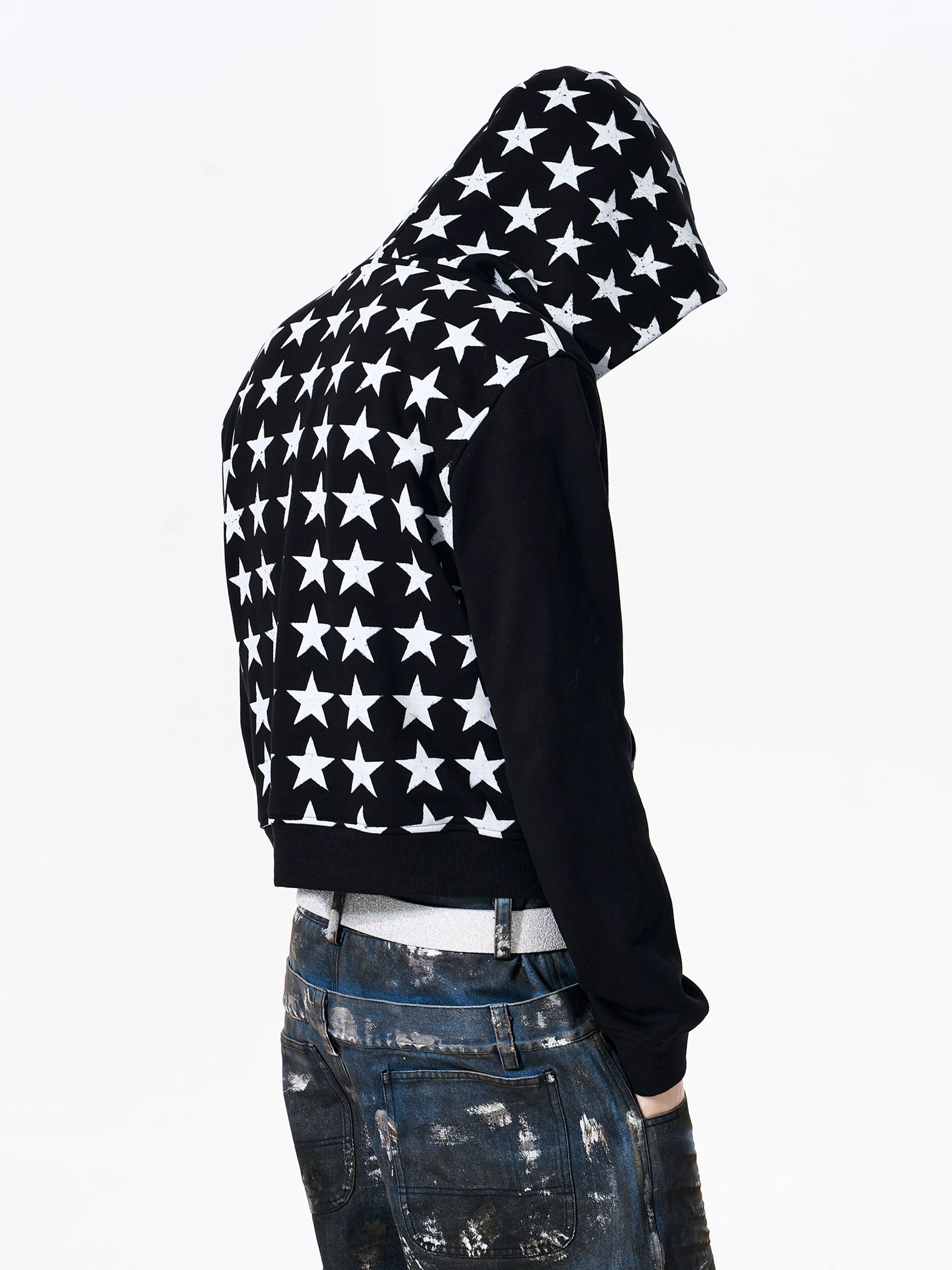 Men's Star Printed Hooded Jacket