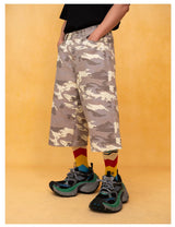 Men's Light Camo Cropped Denim Shorts