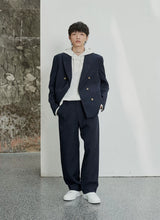 Pleated Wide Leg Suit Pants