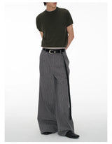 Plaid Pleated Wide Leg Pants