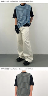 Assorted Colors Tree Cutout Knit Vest