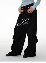 Dual Pocket Pleated Straight Flared Pants