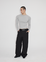 Lightweight Ribbed Knit Long Sleeve