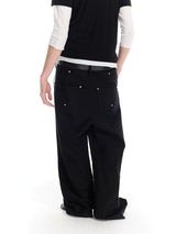 Men's Rivet Washed Distressed Straight Pants