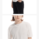 3-Tone Patchwork V-Neck Waffle Tee
