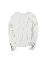 Fitted Long-Sleeve Cuff Script Print Tee